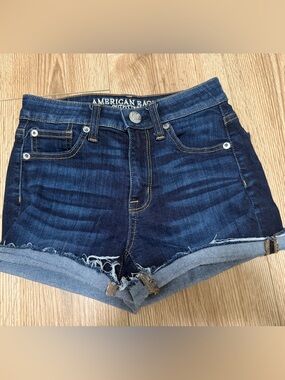 American Eagle Outfitters Dark Blue Denim Shorts 00
